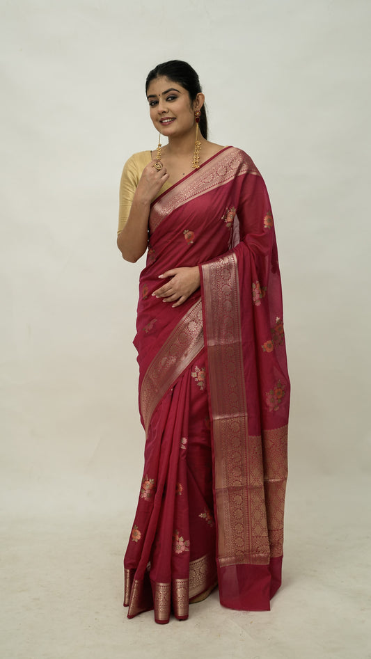 Semi Georgette Tilfi Buta Kataan Saree