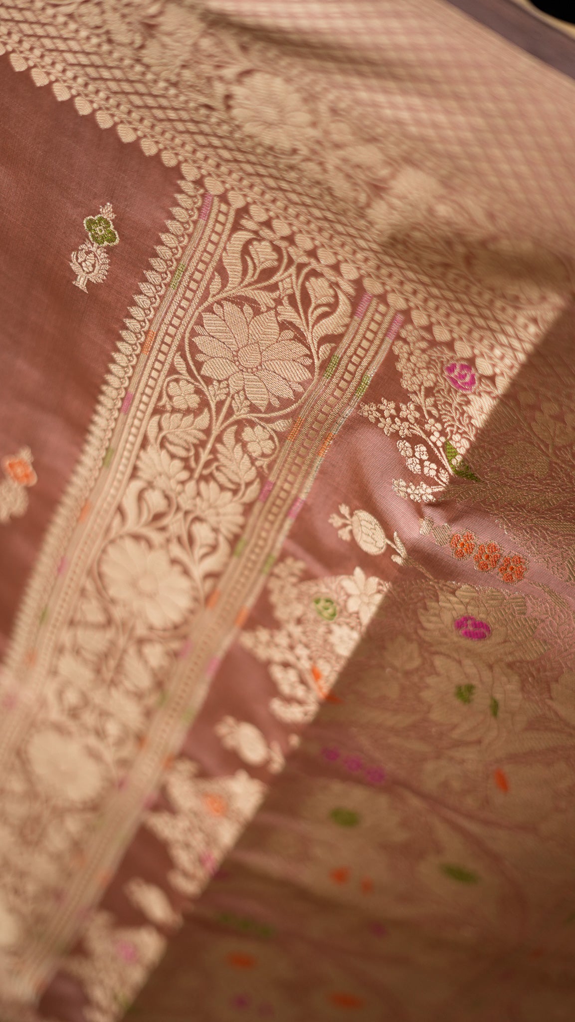 Art Silk Saree with Meena Buti & Meena Border
