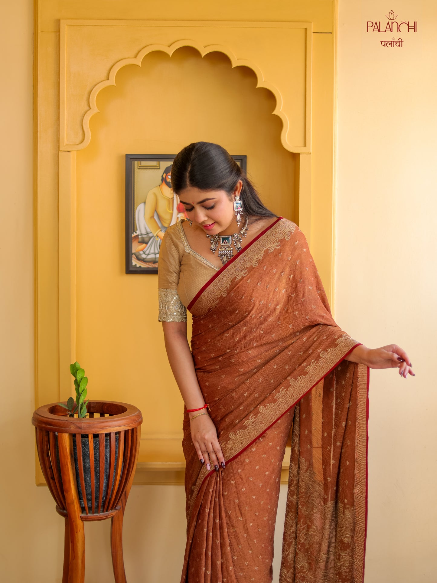 Pure Georgette Zari Buti Saree