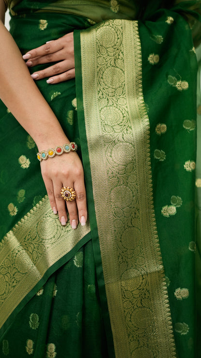 Kora Organza Buti Saree