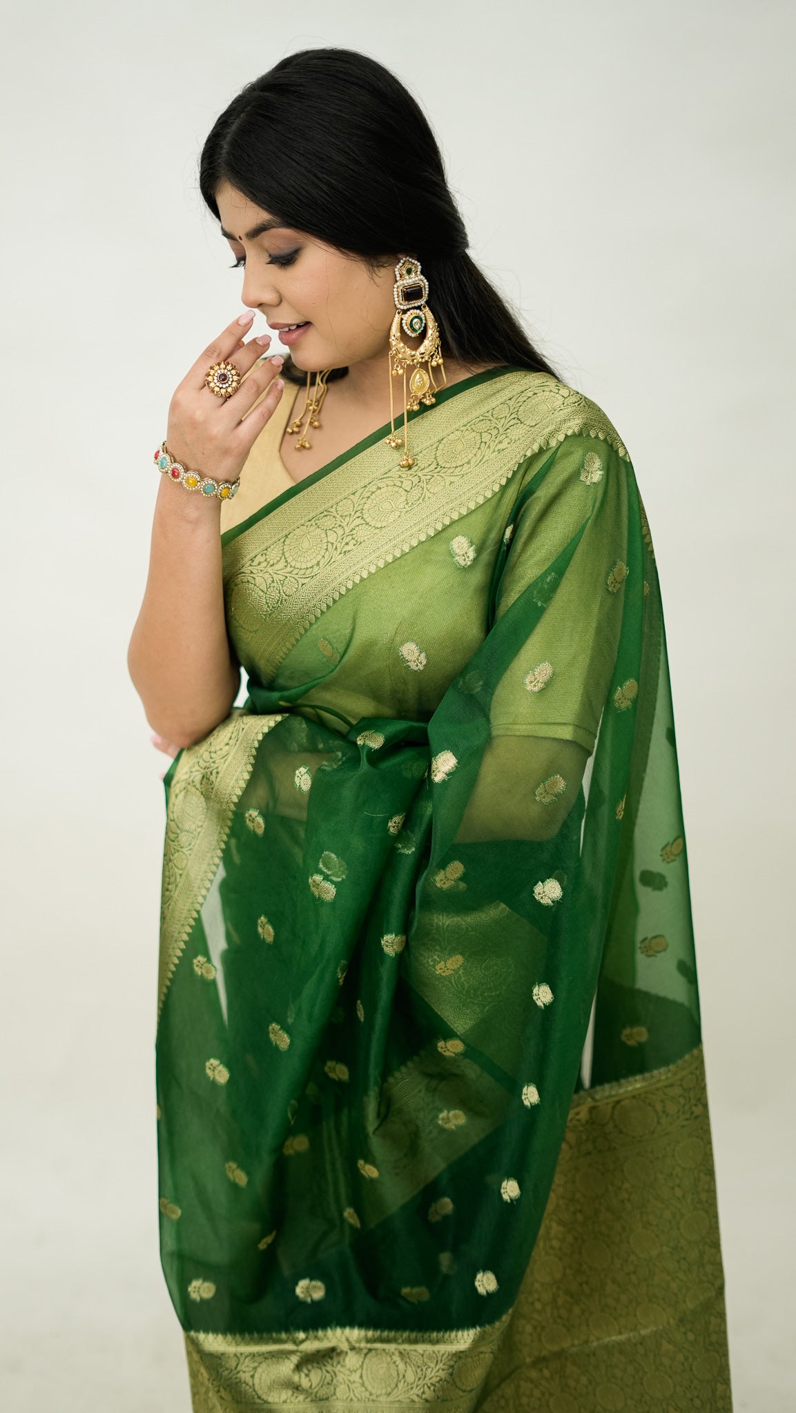 Kora Organza Buti Saree