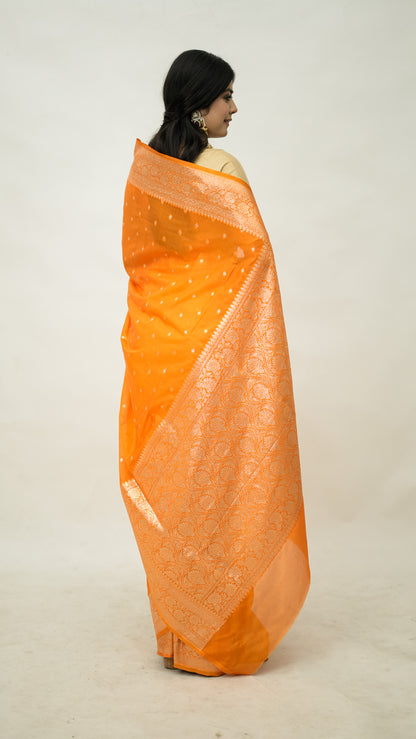 Semi Chiffon Zari Work Saree