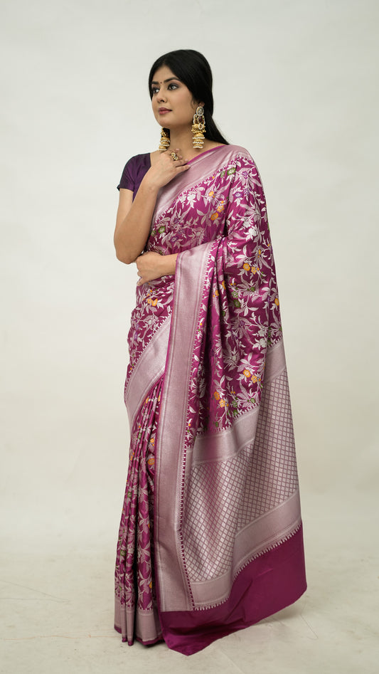 Banarasi Pure Meena Mashru Silk Sarees