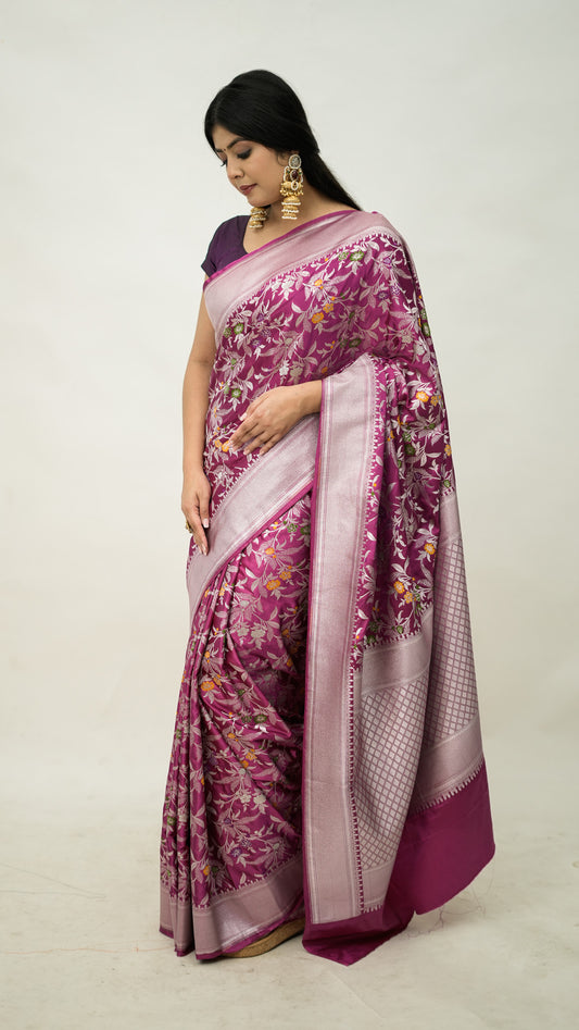 Banarasi Pure Meena Mashru Silk Sarees