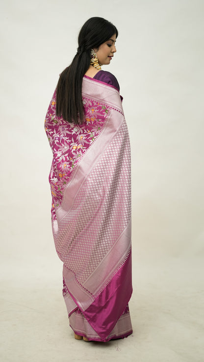 Banarasi Pure Meena Mashru Silk Sarees
