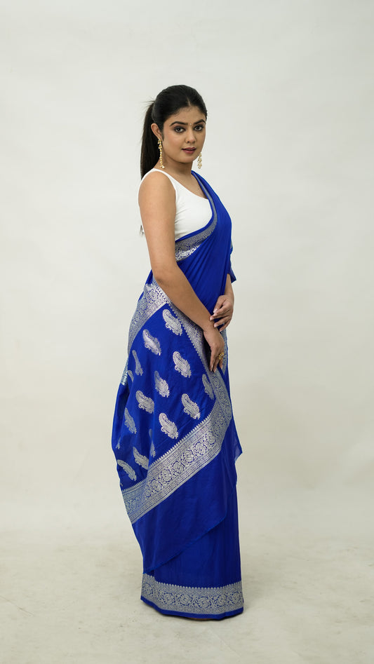 Banarasi Semi Georgette Kataan Soft Silk Saree