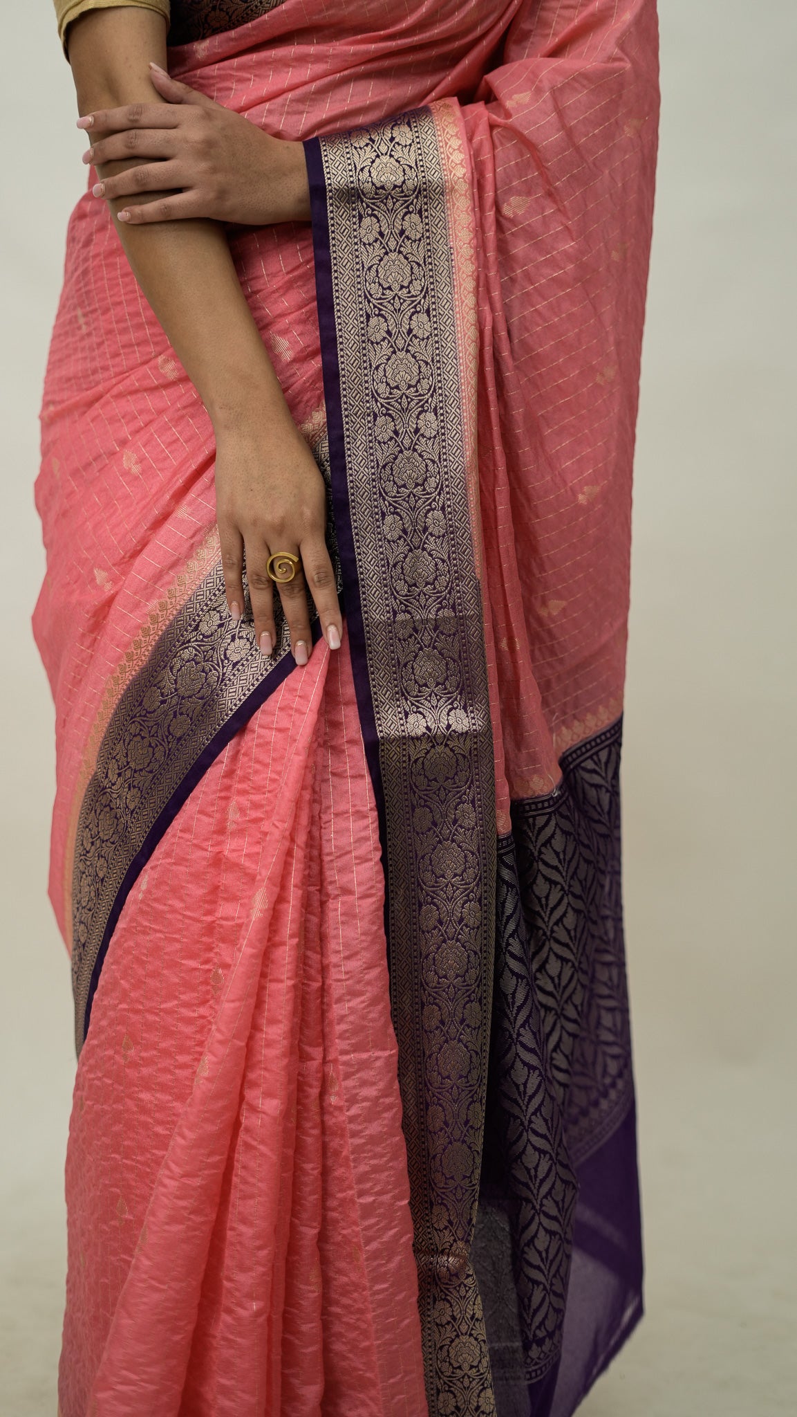 Banarasi Chiniya Silk Contrast Border Saree