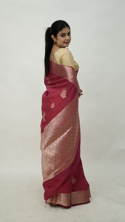 Semi Georgette Tilfi Buta Kataan Saree