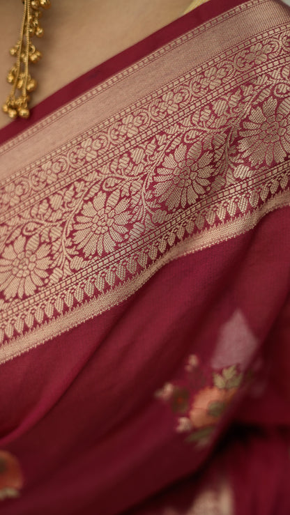 Semi Georgette Tilfi Buta Kataan Saree