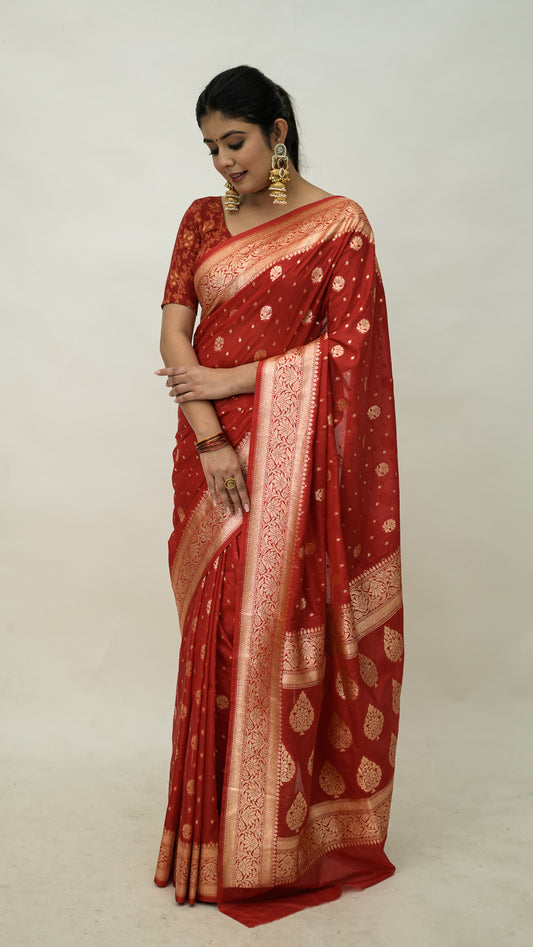 Banarasi Georgette Kataan Silk Saree