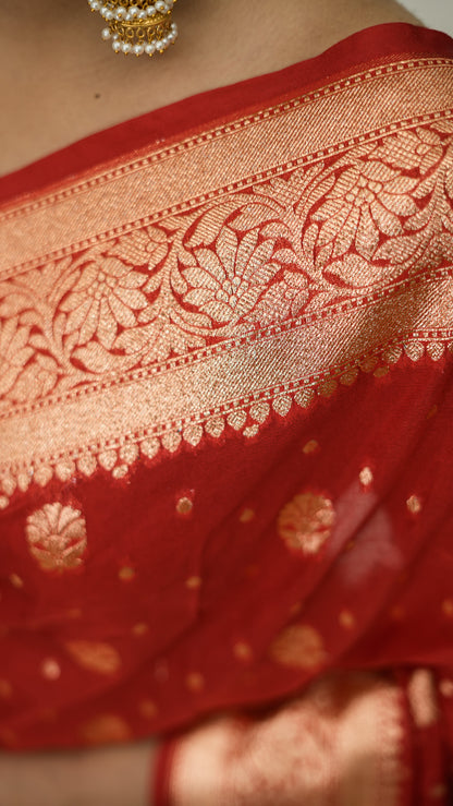 Banarasi Georgette Kataan Silk Saree