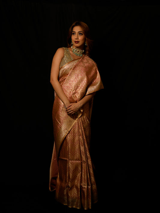 Satin Silk Rangkat Gharchola Saree