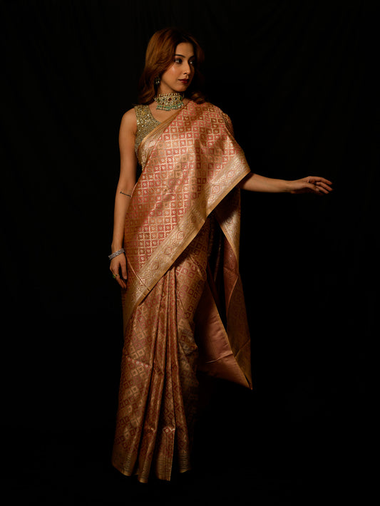 Satin Silk Rangkat Gharchola Saree
