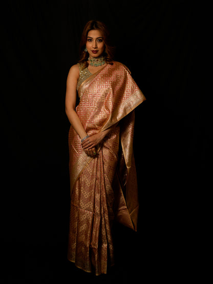 Satin Silk Rangkat Gharchola Saree