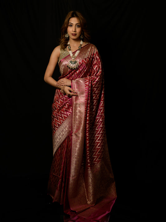 Satin Silk Rani Rangkat Gharchola Saree