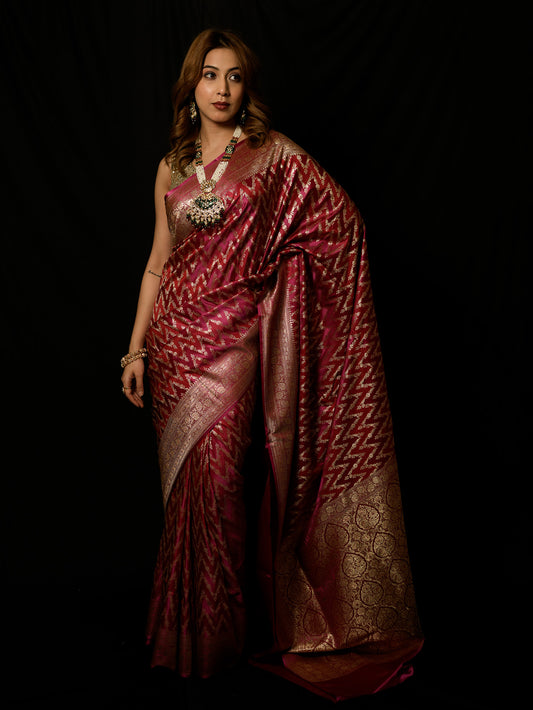 Satin Silk Rani Rangkat Gharchola Saree