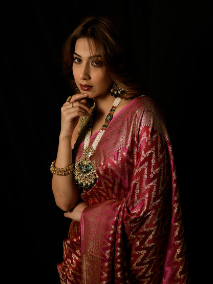 Satin Silk Rani Rangkat Gharchola Saree