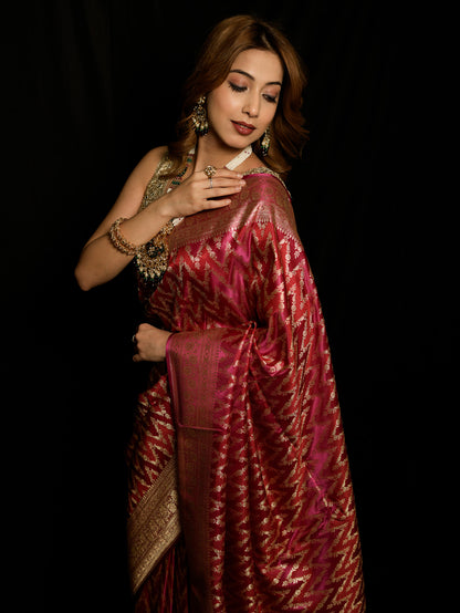 Satin Silk Rani Rangkat Gharchola Saree