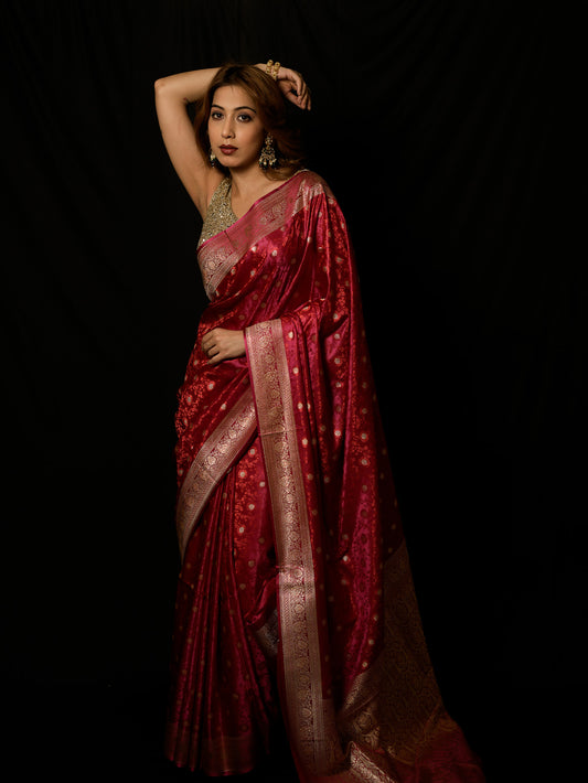 Satin Silk Tanchui Buti Saree