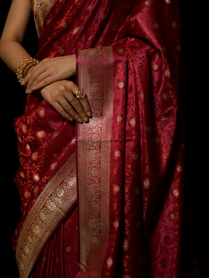 Satin Silk Tanchui Buti Saree