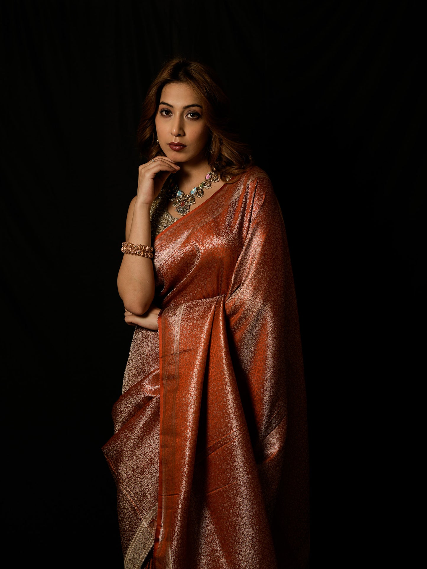Satin Silk Brocade Saree