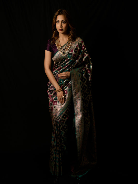 Satin Silk Rangkat Gharchola Saree