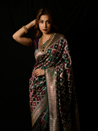 Satin Silk Rangkat Gharchola Saree