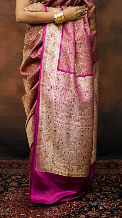 Satin Silk Pure Kanjivaram Saree with Zari Work