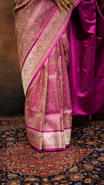 Satin Silk Pure Kanjivaram Saree with Zari Work