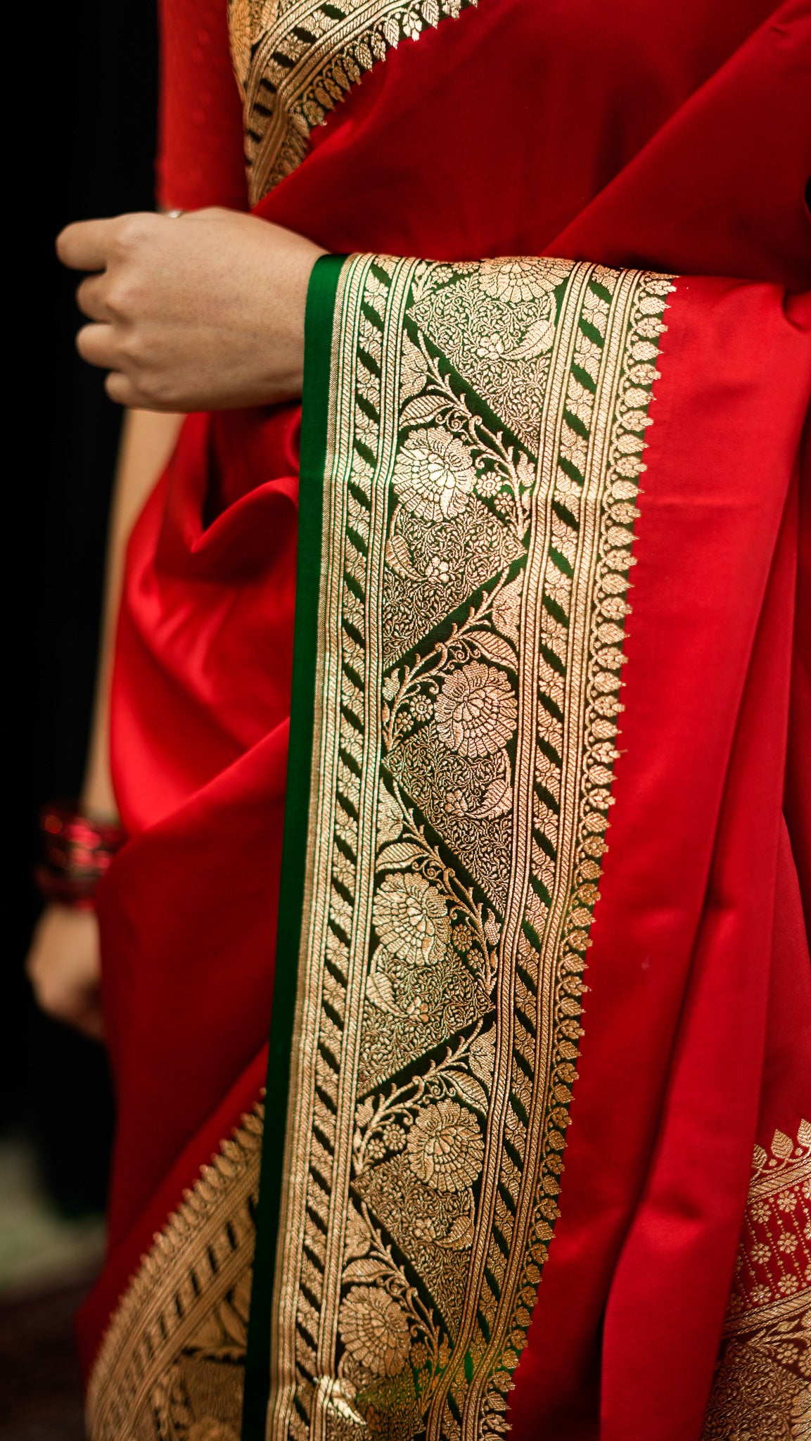 Satin Silk Saree with Zari Border